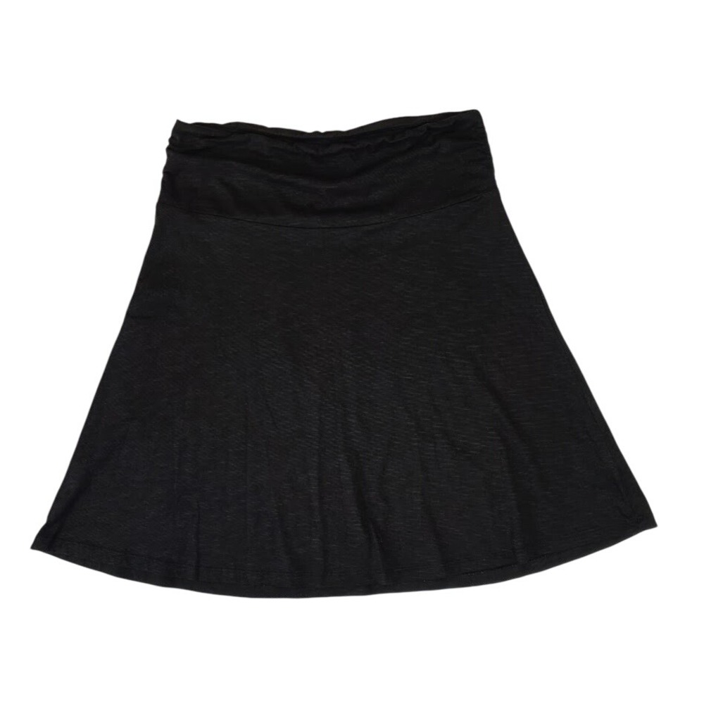 Toad&Co Womens Small Chaka Skirt Black Organic Cotton Tencel A-Line Mini Skirt
